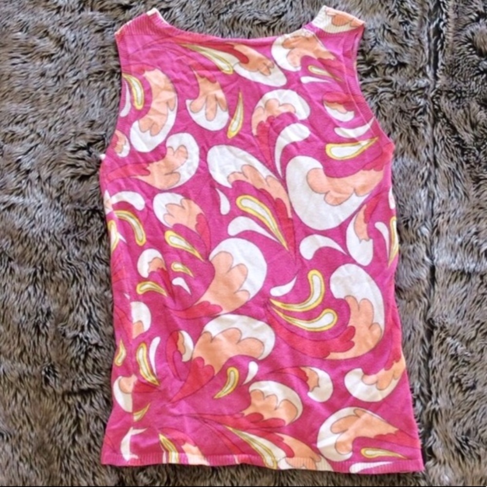 Willi Smith sleeveless knit paisley print tunic blouse size medium